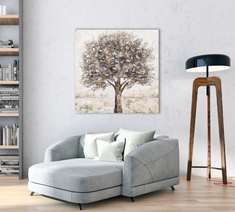Schilderij boom 100x100