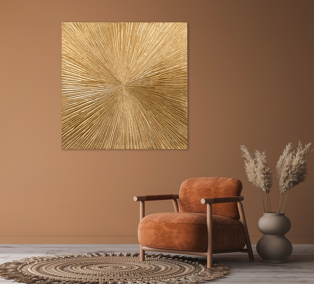 Schilderij golden elegance 100x100