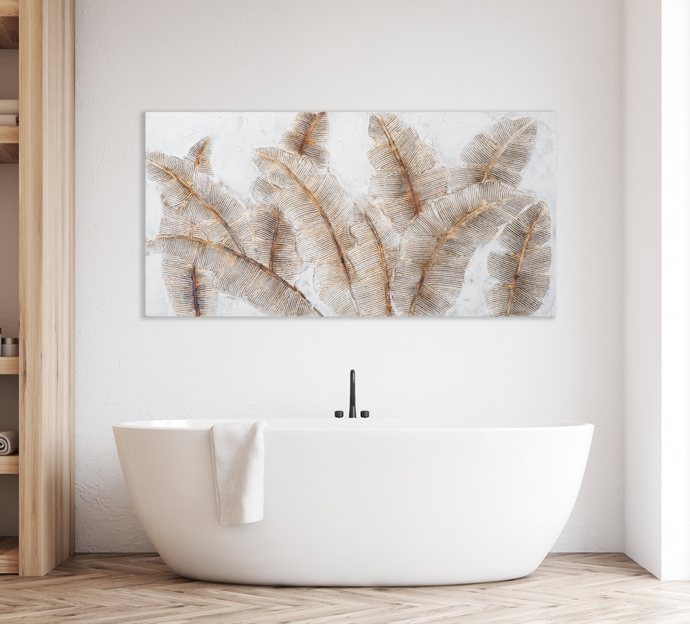 Schilderij bladeren 70x140