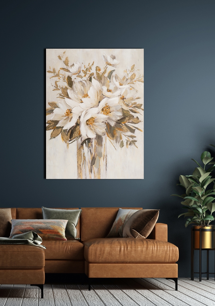 Schilderij bloemen 90x120 