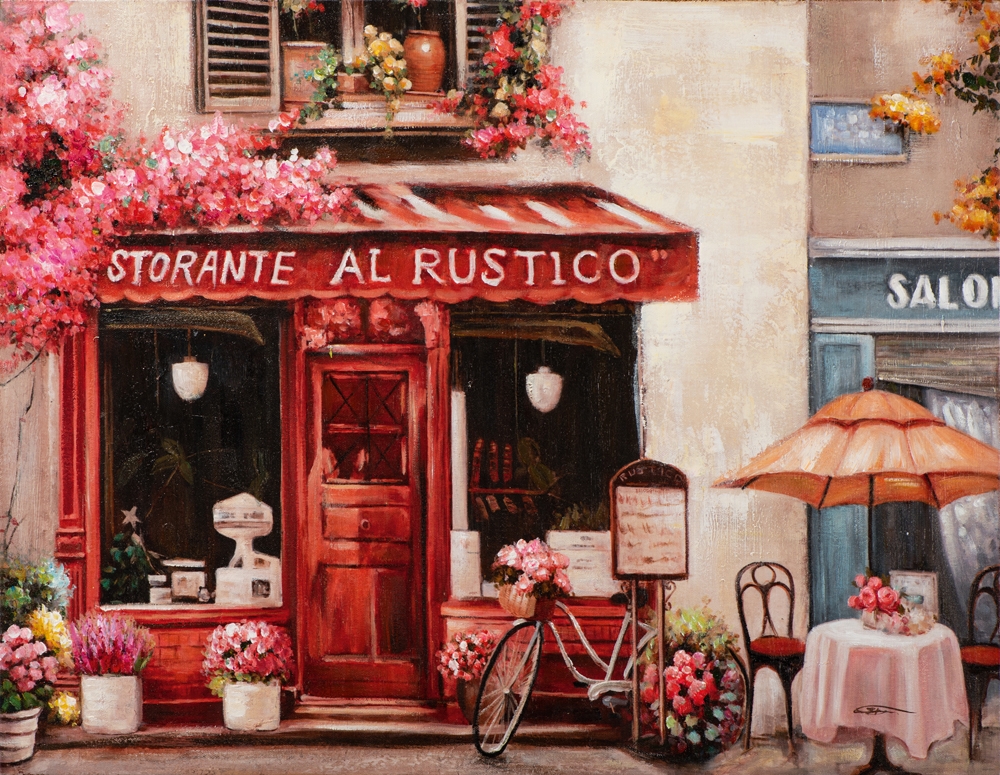 Schilderij cafe 70x90
