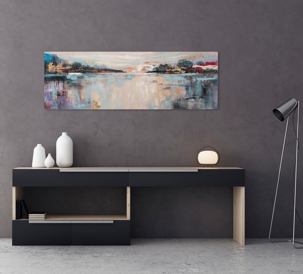 Schilderij abstract strand 50x150