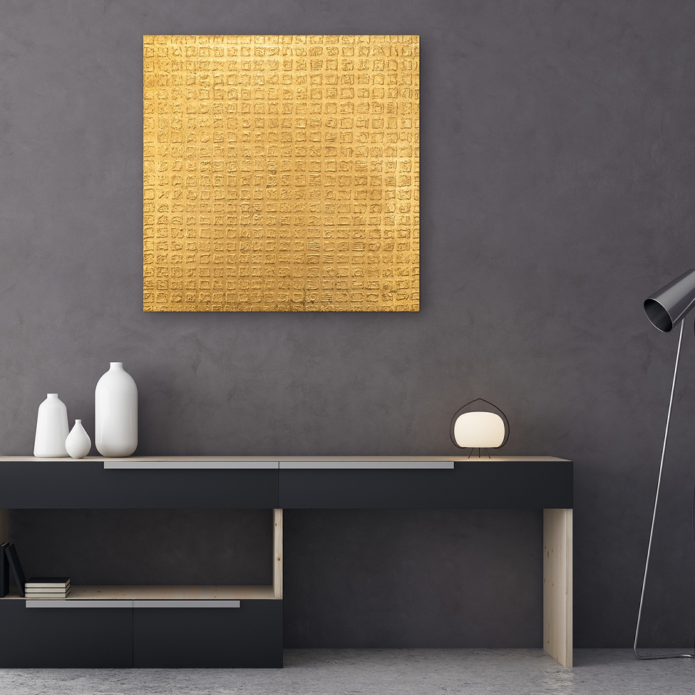 Schilderij abstract goud 100x100