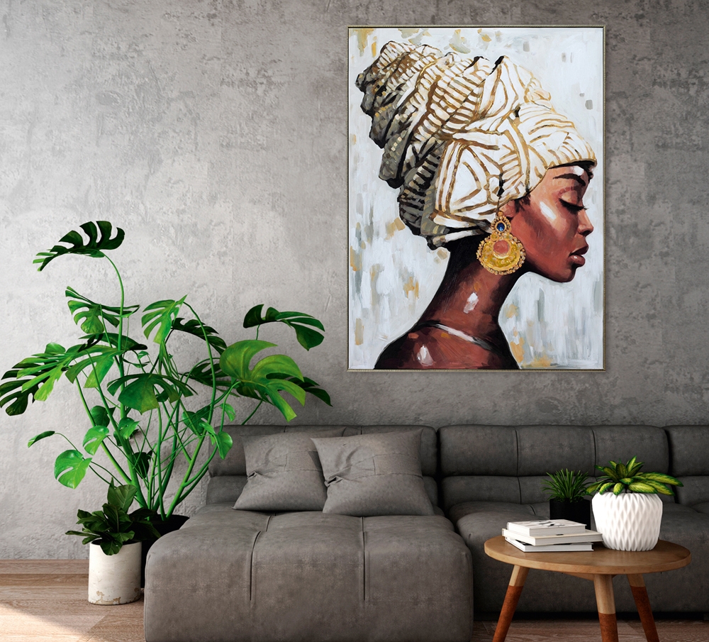 Schilderij beauty with urban met lijst 90x120