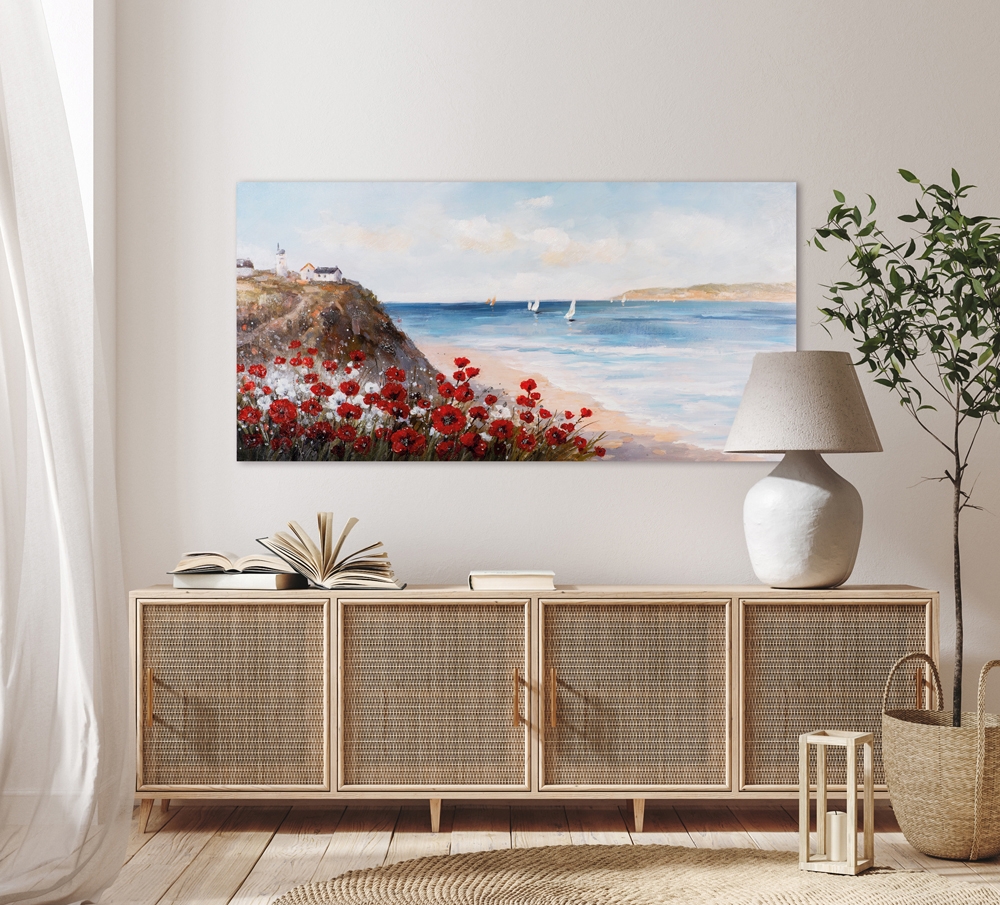 Schilderij strand en duinen 70x140 