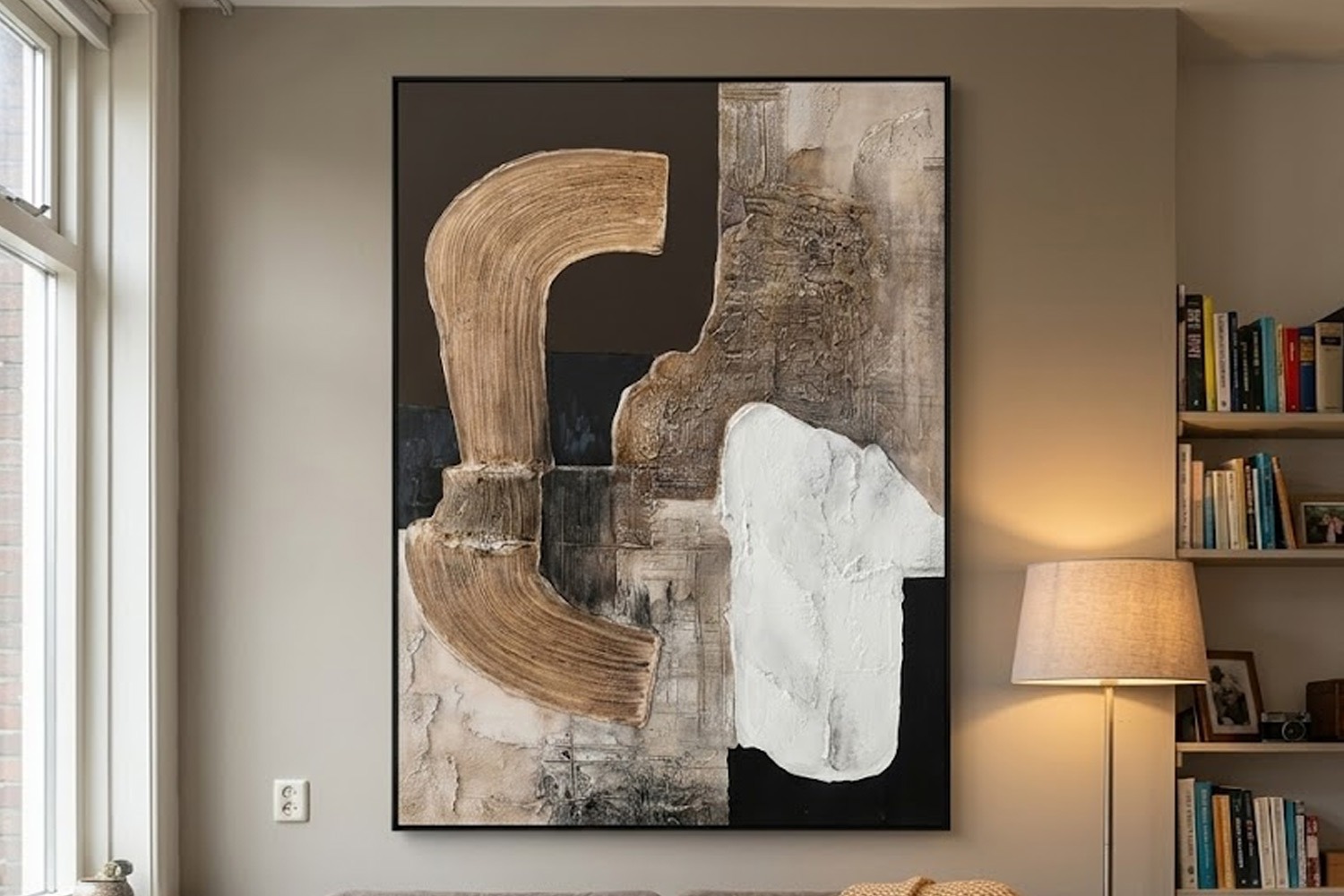 Schilderij abstract met lijst 90x120