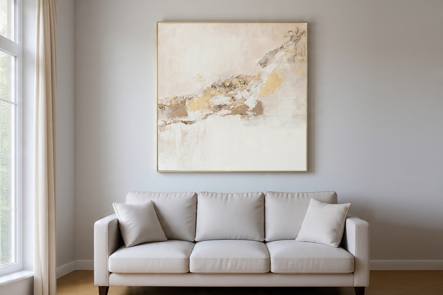 Schilderij abstract met lijst 100x100
