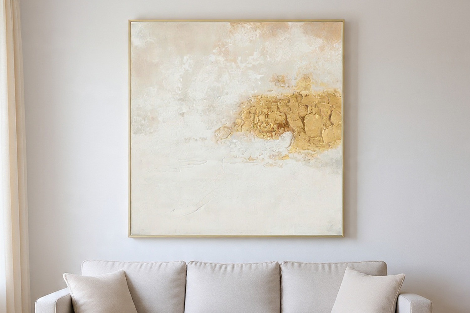 Schilderij abstract met lijst 100x100
