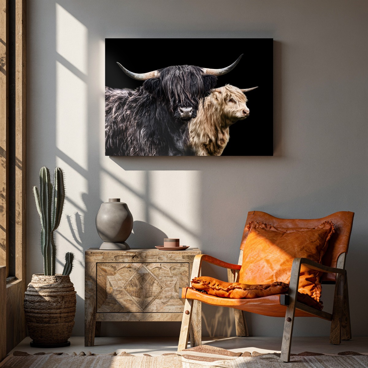 Hooglanders op canvas 70x100 