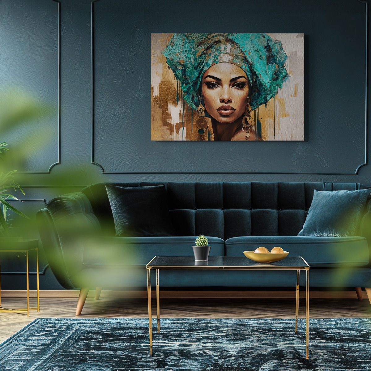 Colourful woman op canvas 70x100 