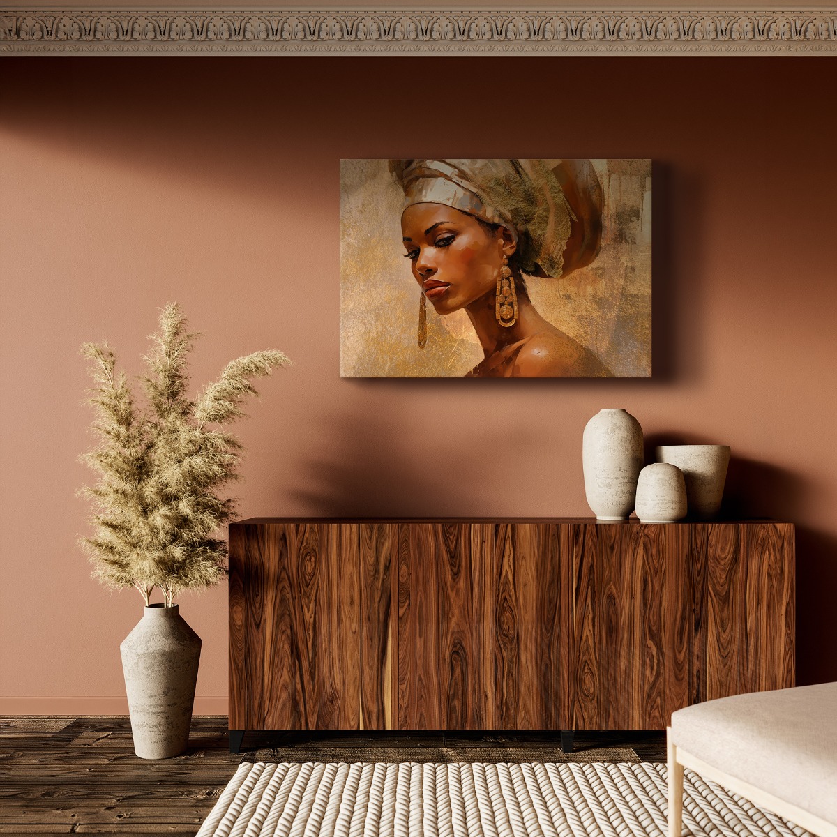 Beauty with turban op canvas 70x100 