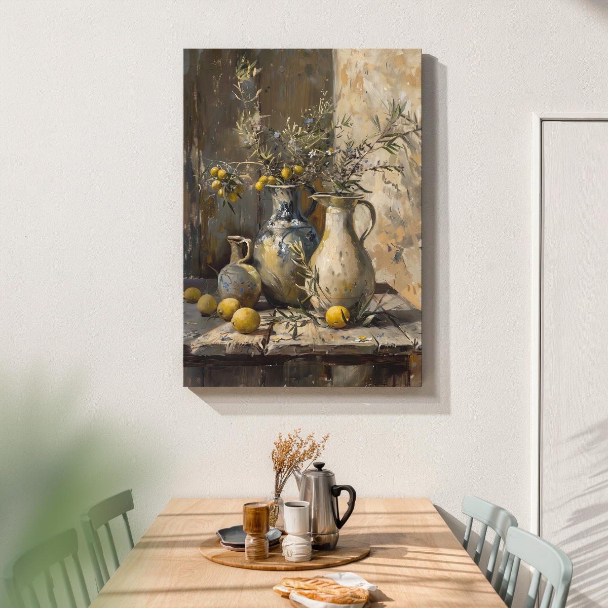 Stilleven olijf op canvas 70x100 