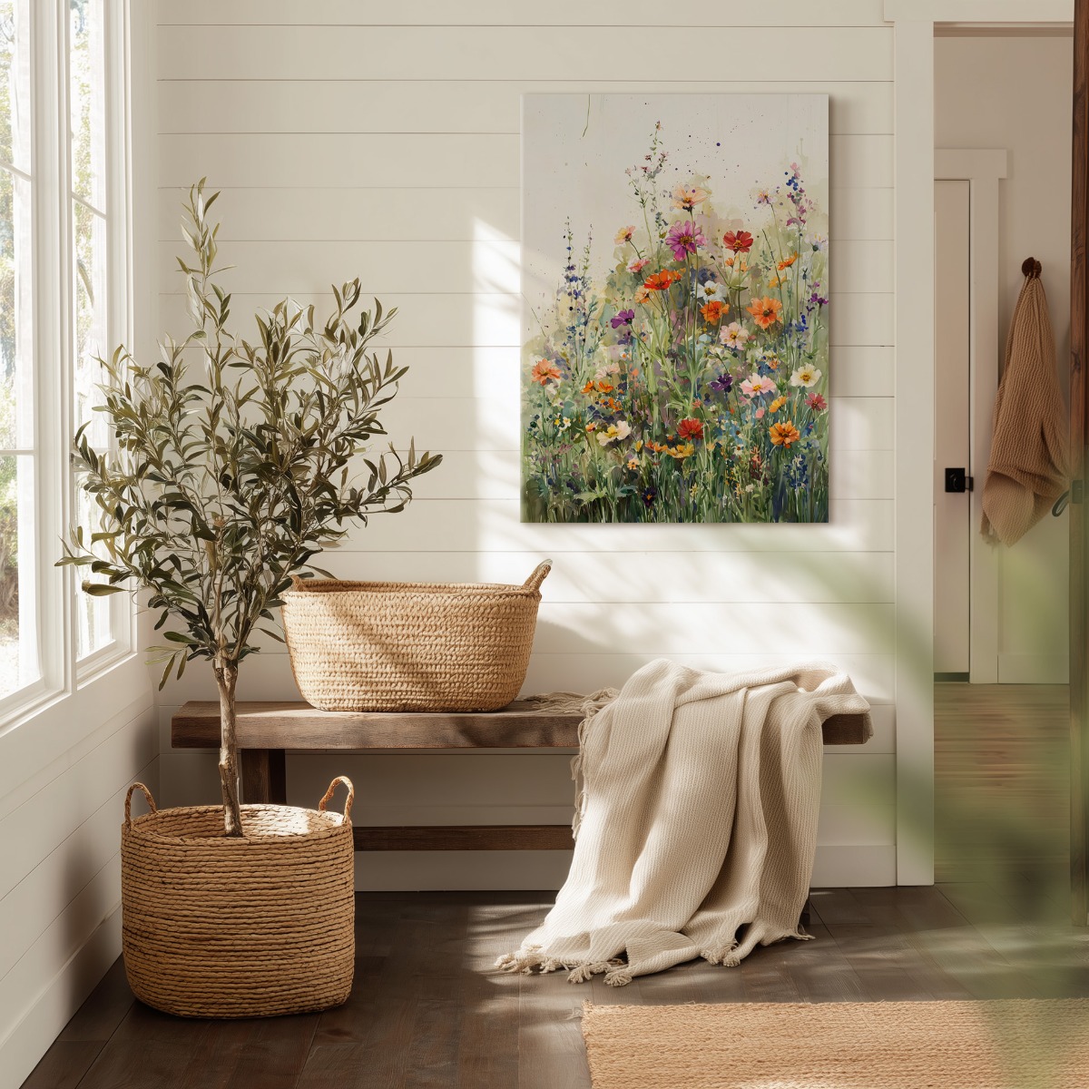 Bloemenveld op canvas 70x100 