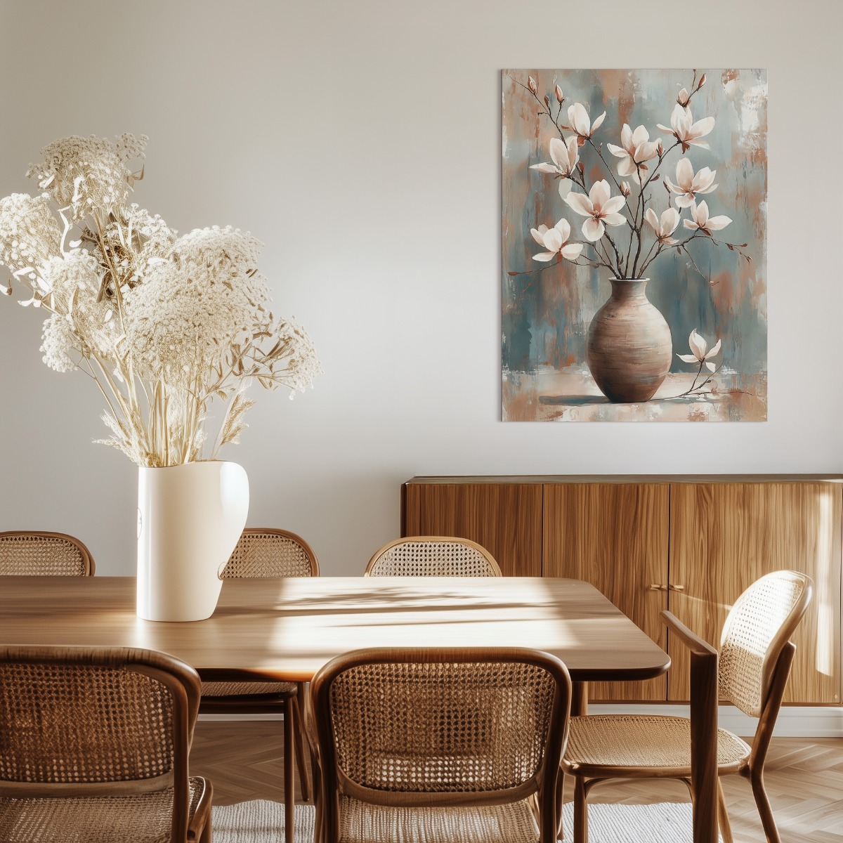 Vaas met bloemen op canvas 70x100 