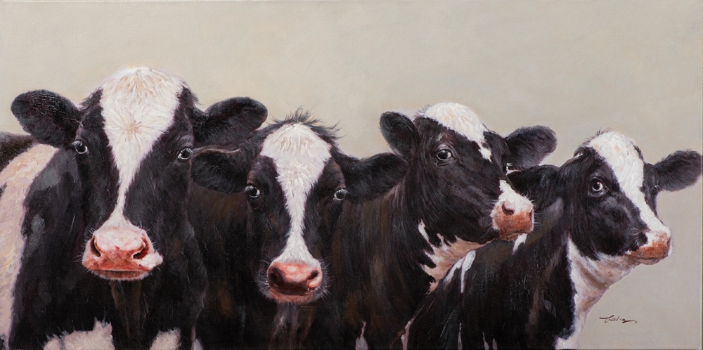 Schilderij koeien 70x140