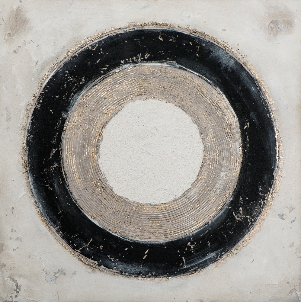 Schilderij abstract cirkel 90x90