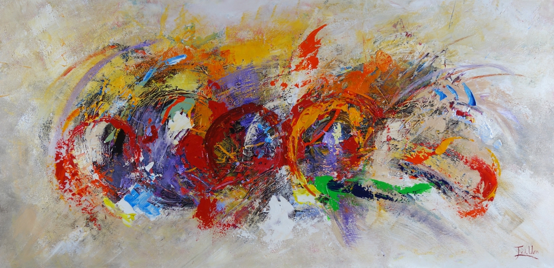 Schilderij abstract 80x160