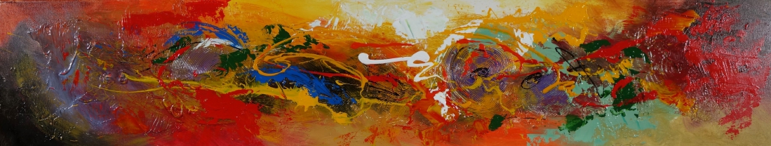 Schilderij abstract 30x150