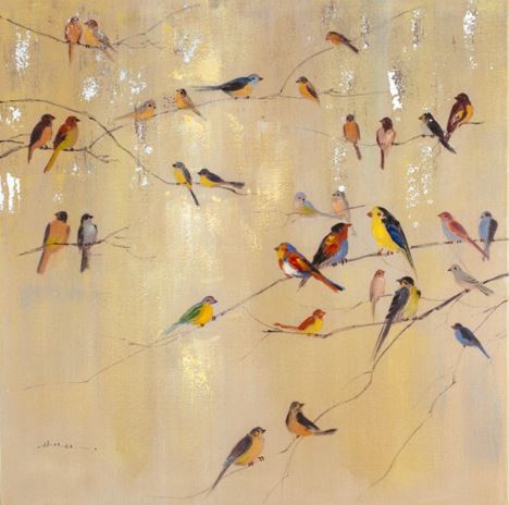 schilderij vogels 100x100