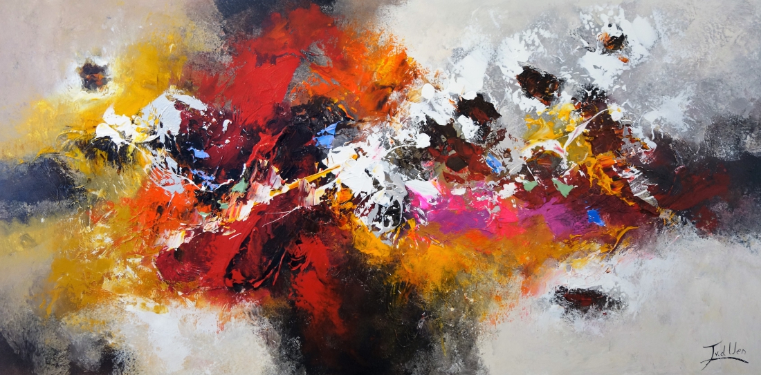  Schilderij abstract 70x140