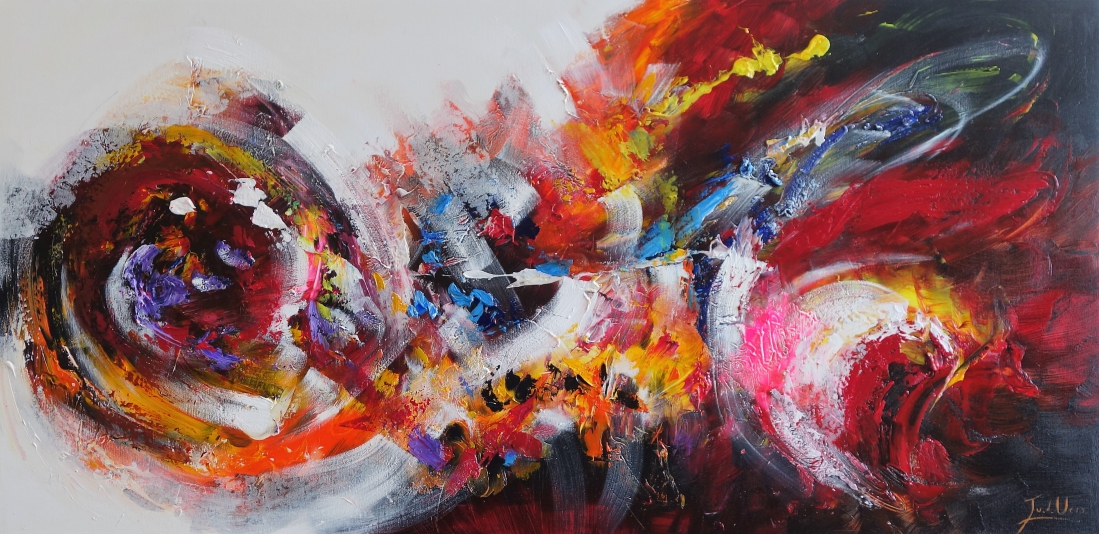 Schilderij abstract 80x160