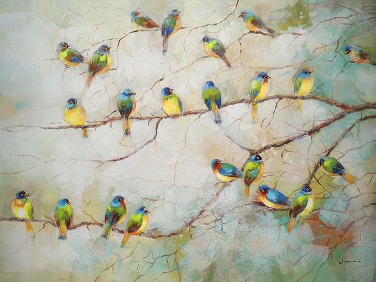 schilderij vogels 90x120