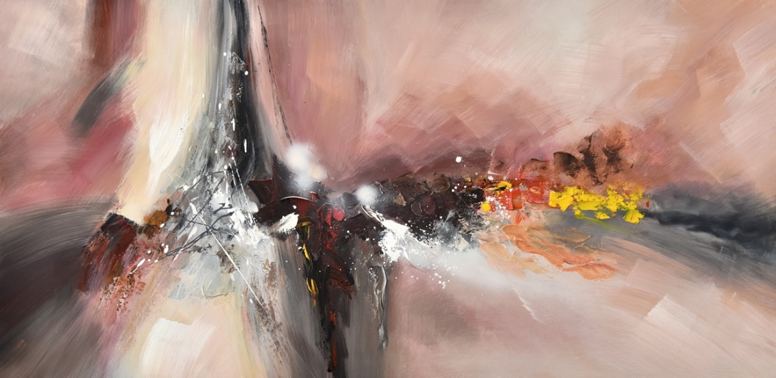 Schilderij abstract 70x140