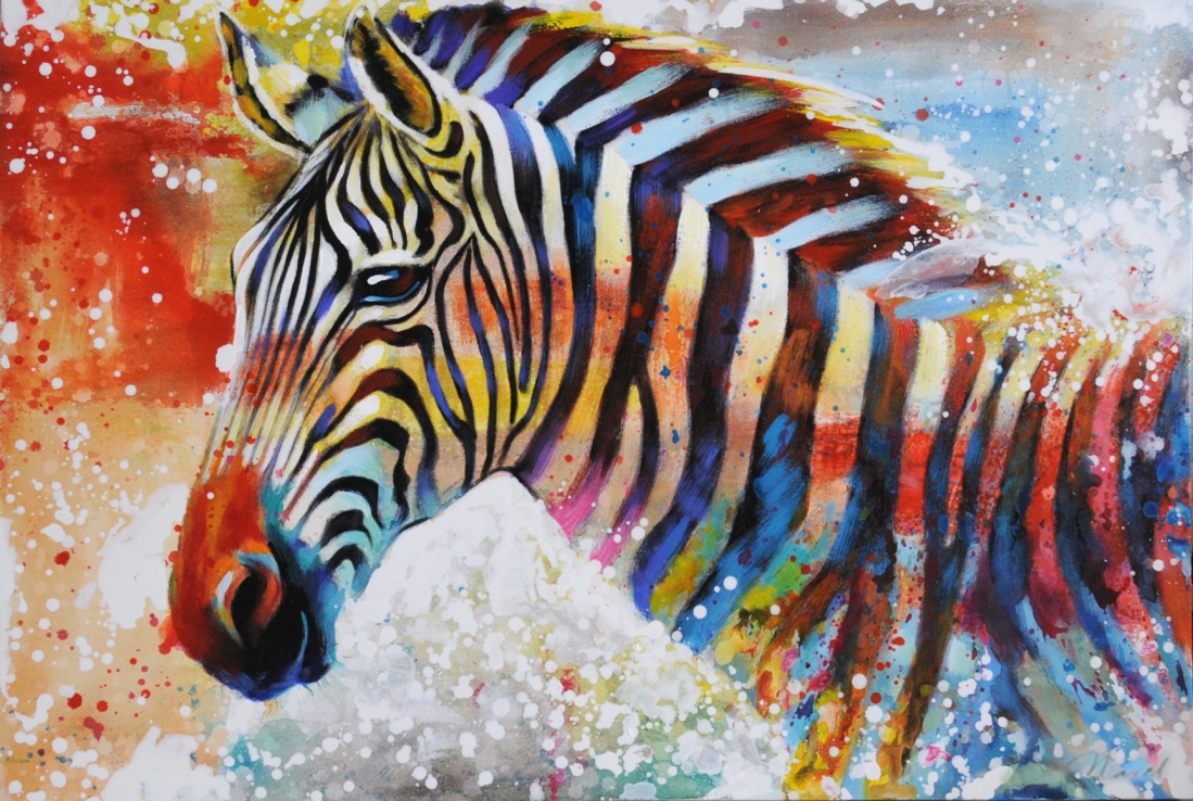 schilderij zebra 74x120