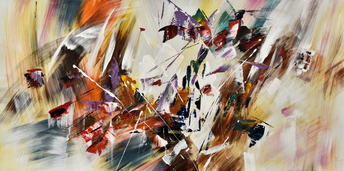 Schilderij abstract 100x200