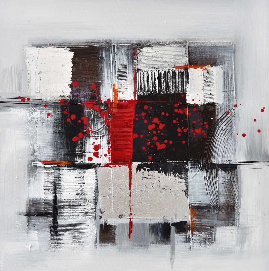 Ontmoedigd zijn hardwerkend Strikt schilderij abstract rood 60x60 atm635 - Schilderijenshop