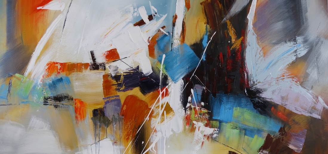 Schilderij abstract 90x190