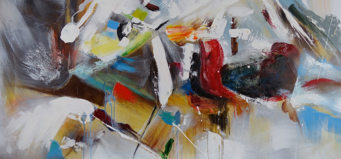 Schilderij abstract 90x190