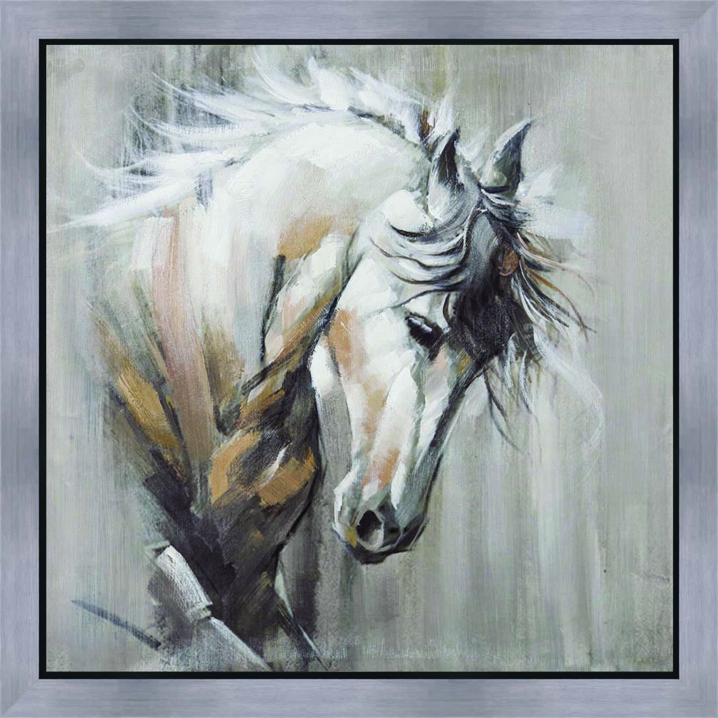 blouse Kruiden Op de kop van schilderij paard 80x80 ca35 - Schilderijenshop