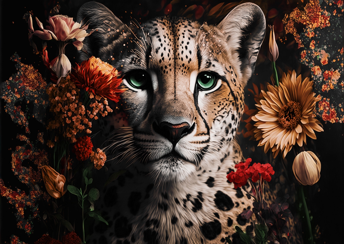 Exotic leopard op glas 70x100