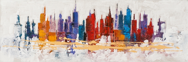 schilderij modern skyline 50x150