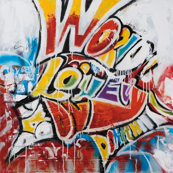 schilderij modern graffiti 100x100