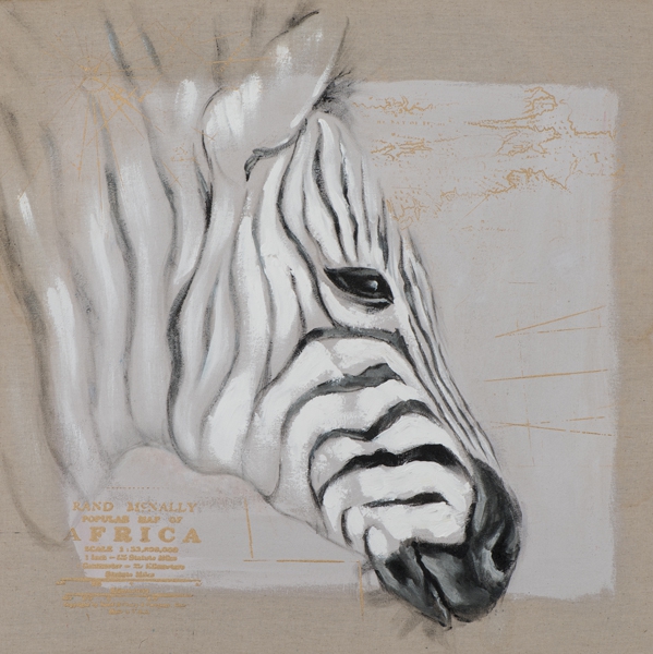 Schilderij Zebra 70x70