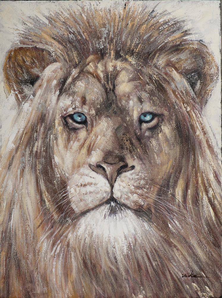Schilderij leeuw 90x120