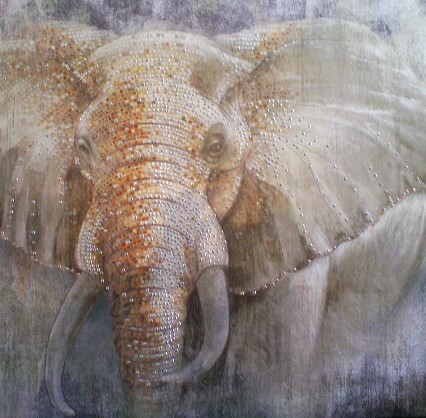 schilderij olifant 90x90