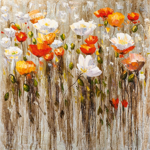 schilderij bloemen 70x70