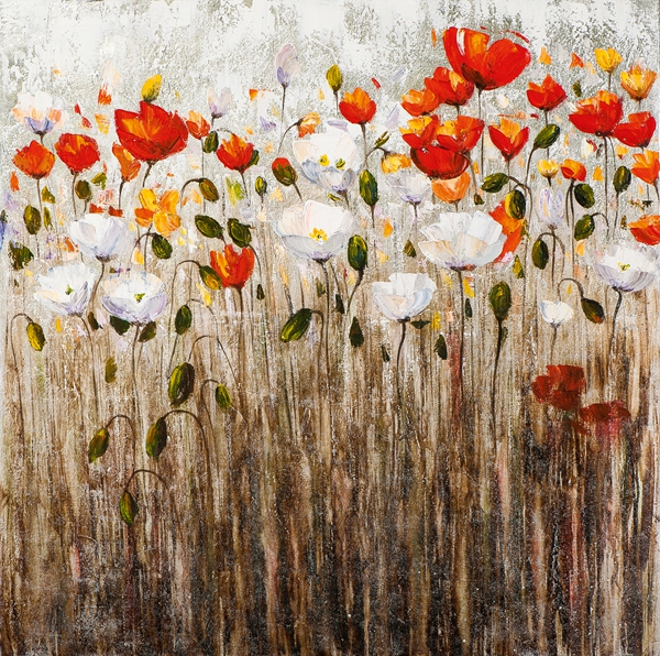 schilderij bloemen 70x70