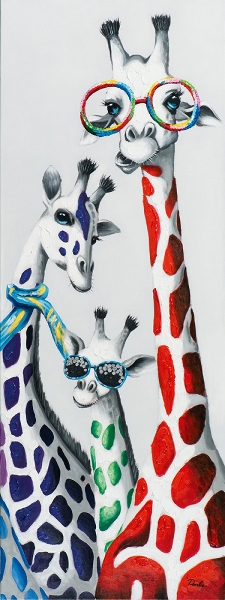 Schilderij giraffen 60x160