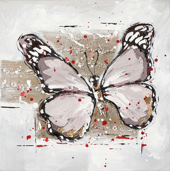 schilderij vlinder 25x25