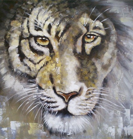Schilderij leeuw 100x100