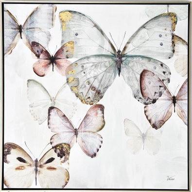 Schilderij vlinders 82x82