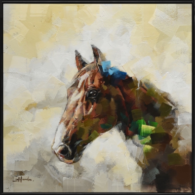 Schilderij paard 92x92