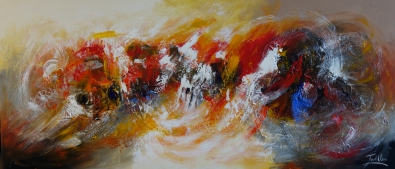 Schilderij abstract 70x160