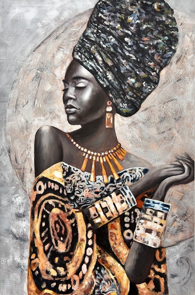 schilderij afrikaanse vrouw 100x150