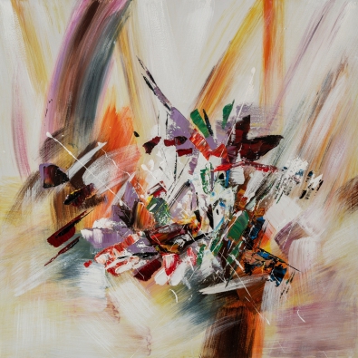 schilderij abstract kleurrijk 100x100