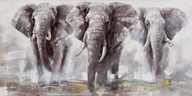 Schilderij olifanten 70x140